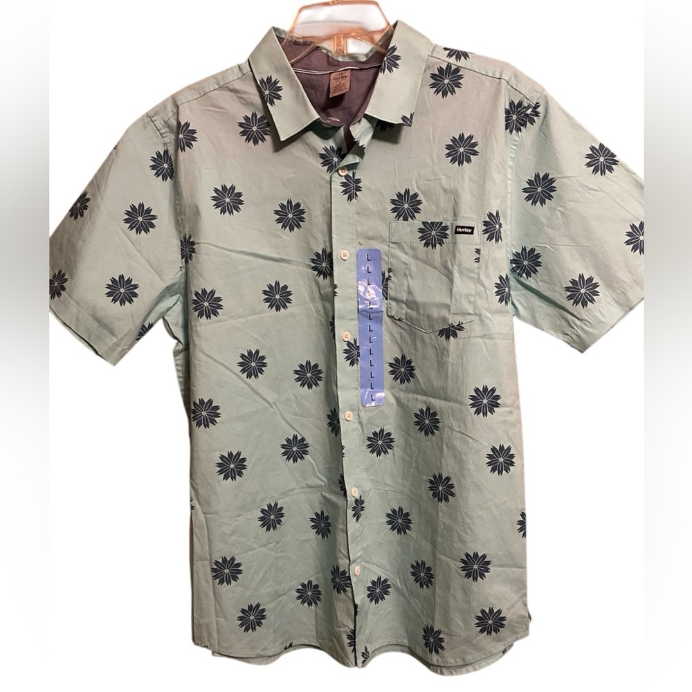 Hurley Men Patio Button Down Shirt Floral Size Large